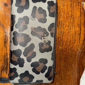 Coach Leopard Print Zip Wallet